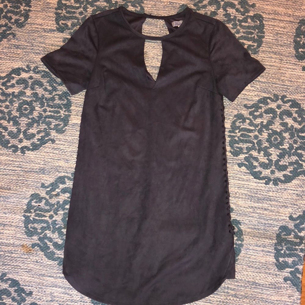 Suede gray dress